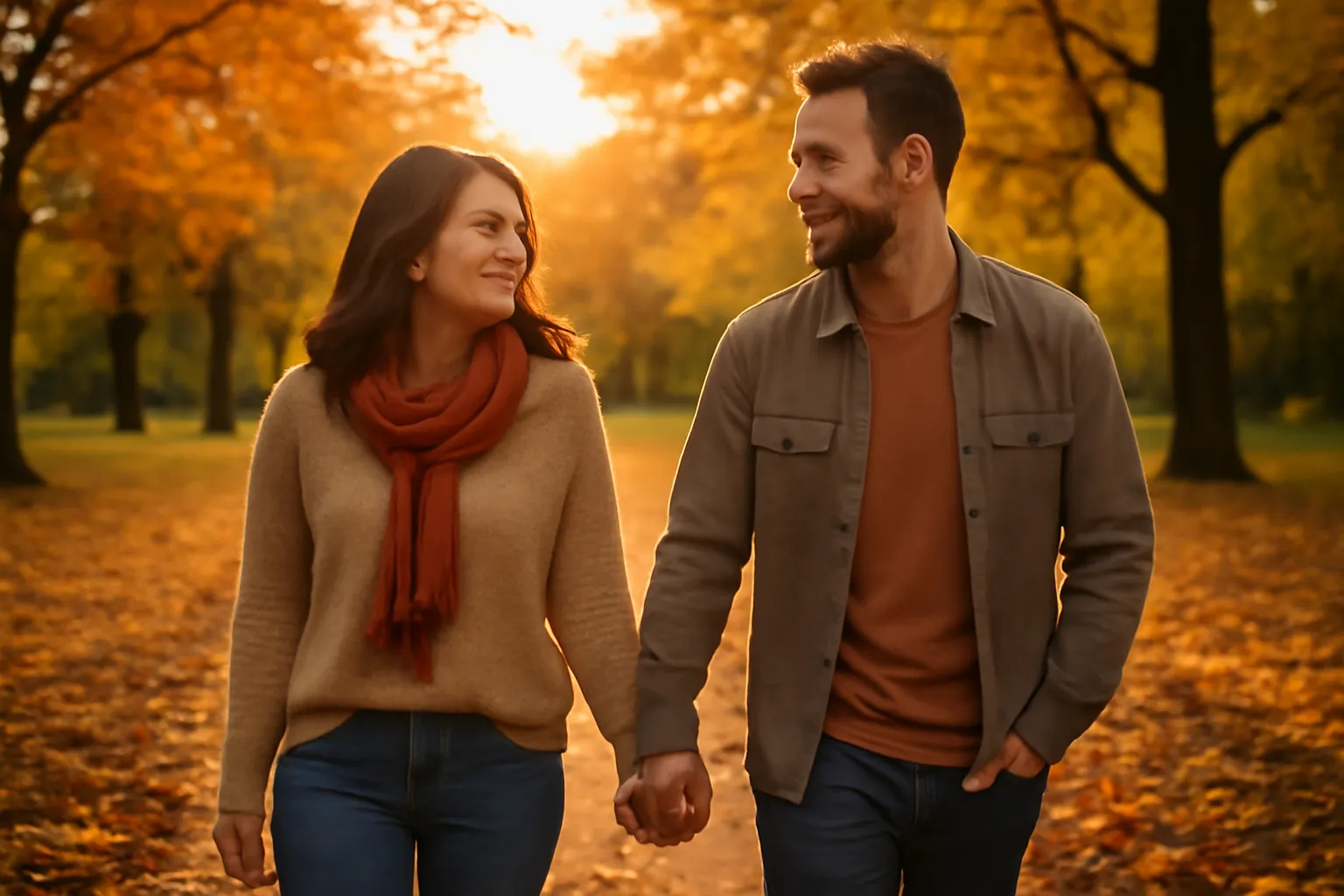 Couple heureux apres une rencontre en ligne reussie